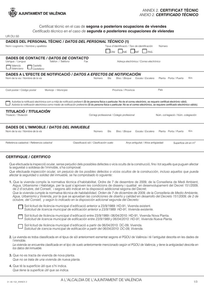 Anexo 2 - Certificado técnico de habitabilidad